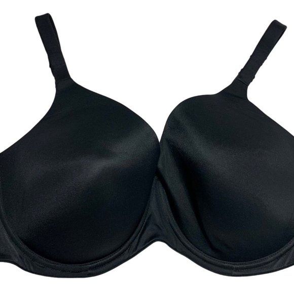 DREAMFIT Women Plus Size Full Coverage Bra Size 44DD Black Underwire Plunge - Picture 3 of 9